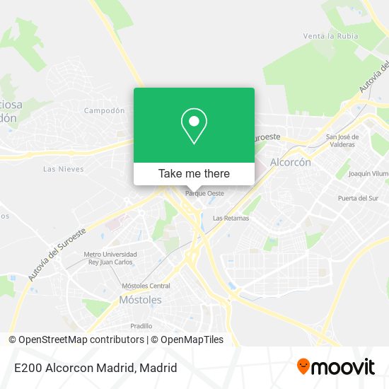 E200 Alcorcon Madrid map