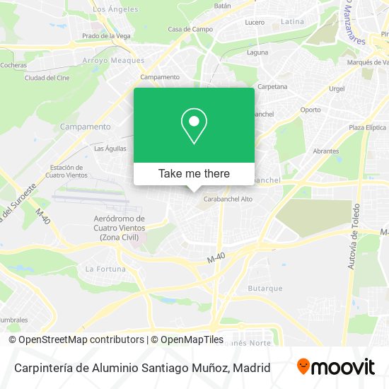 mapa Carpintería de Aluminio Santiago Muñoz
