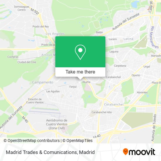 Madrid Trades & Comunications map