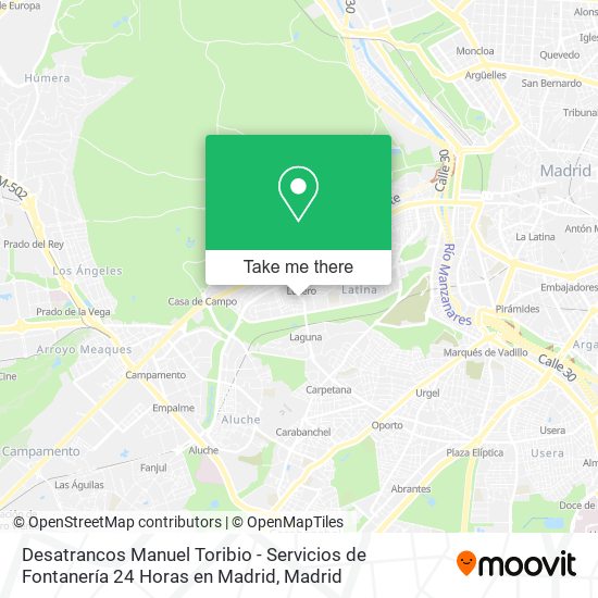 Desatrancos Manuel Toribio - Servicios de Fontanería 24 Horas en Madrid map
