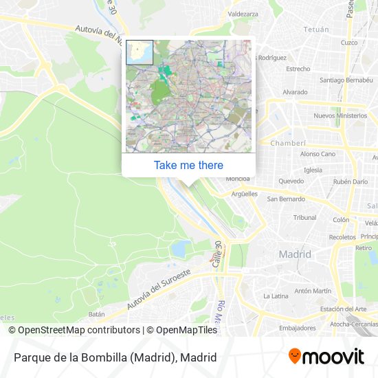 mapa Parque de la Bombilla (Madrid)