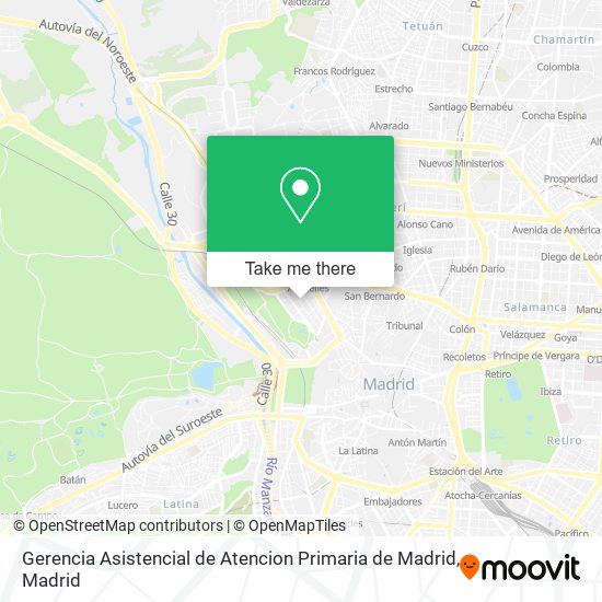 Gerencia Asistencial de Atencion Primaria de Madrid map