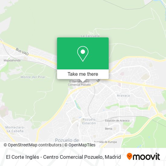 mapa El Corte Inglés - Centro Comercial Pozuelo