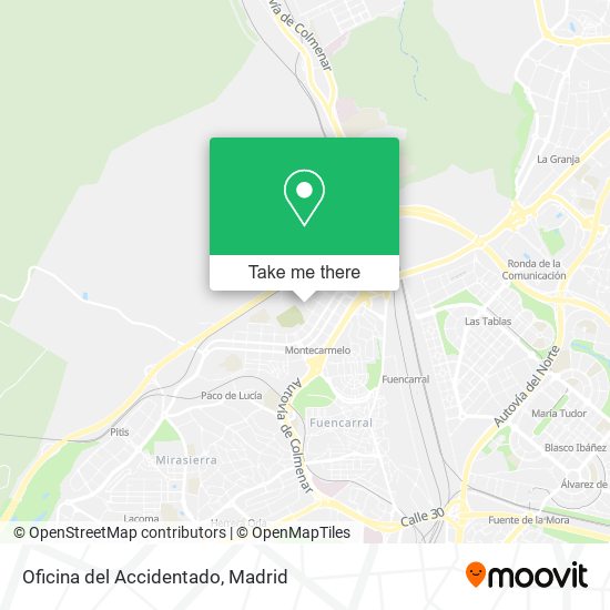 Oficina del Accidentado map