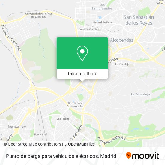 Punto de carga para vehículos eléctricos map