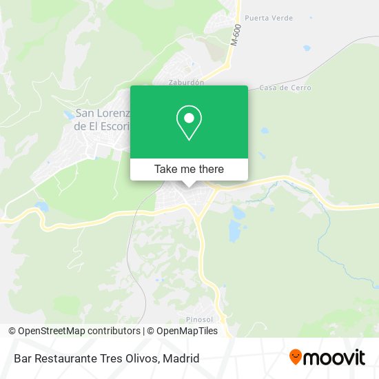 mapa Bar Restaurante Tres Olivos