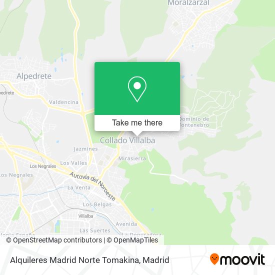Alquileres Madrid Norte Tomakina map