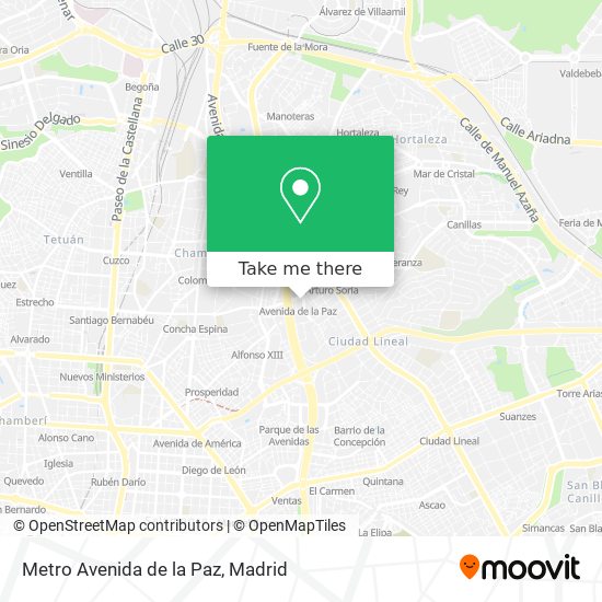 Metro Avenida de la Paz map