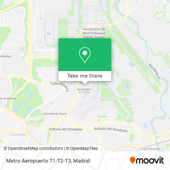 mapa Metro Aeropuerto T1-T2-T3