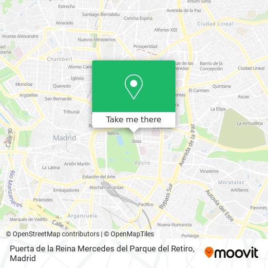 Puerta de la Reina Mercedes del Parque del Retiro map