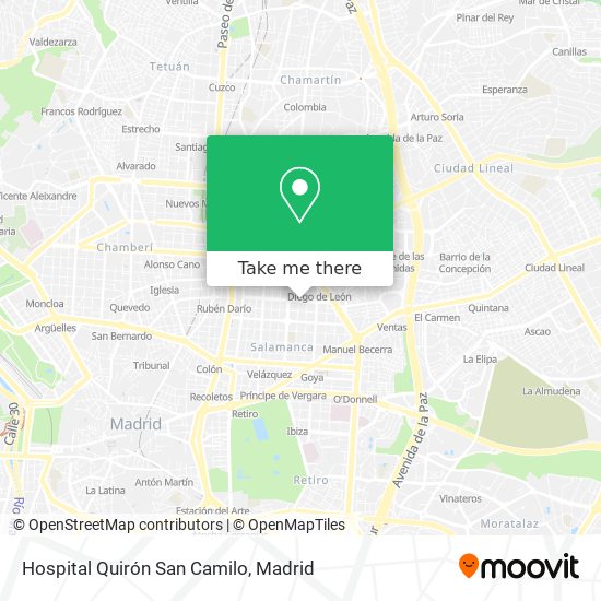 Hospital Quirón San Camilo map