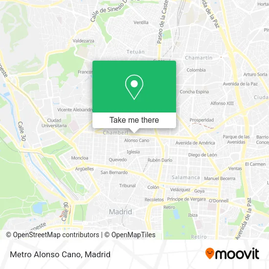 Metro Alonso Cano map