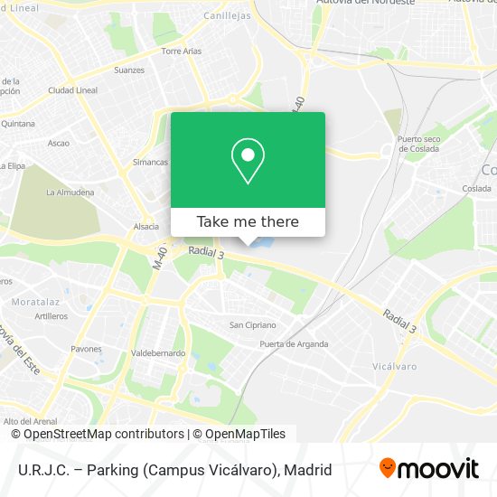 U.R.J.C. – Parking (Campus Vicálvaro) map