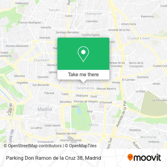 mapa Parking Don Ramon de la Cruz 38