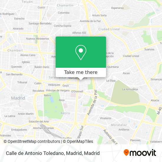 mapa Calle de Antonio Toledano, Madrid