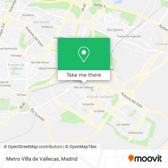 Metro Villa de Vallecas map