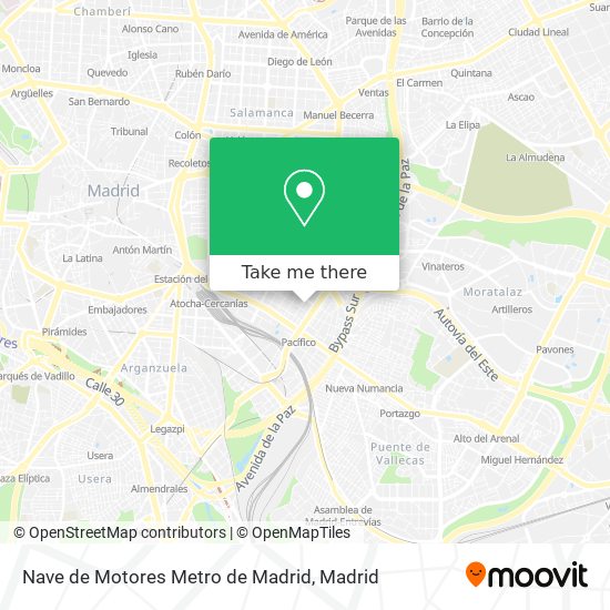 mapa Nave de Motores Metro de Madrid