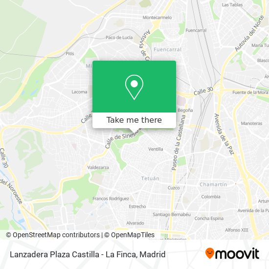 mapa Lanzadera Plaza Castilla - La Finca