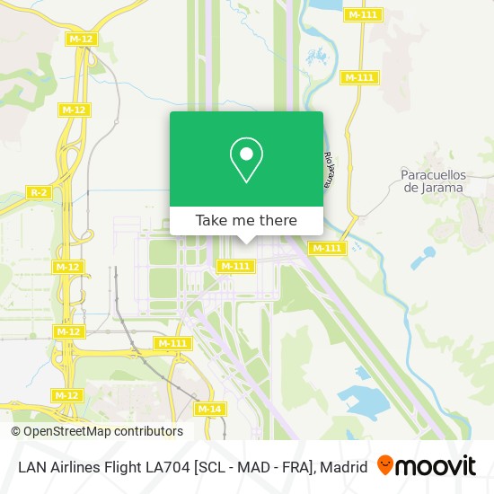 mapa LAN Airlines Flight LA704 [SCL - MAD - FRA]