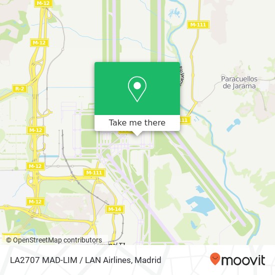 LA2707 MAD-LIM / LAN Airlines map