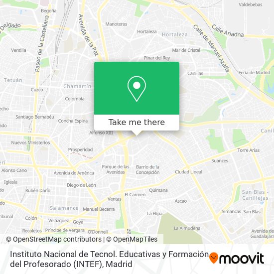 mapa Instituto Nacional de Tecnol. Educativas y Formación del Profesorado (INTEF)