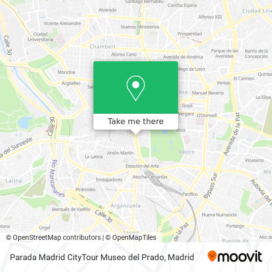 Parada Madrid CityTour Museo del Prado map