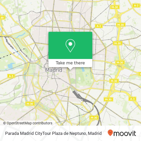 Parada Madrid CityTour Plaza de Neptuno map