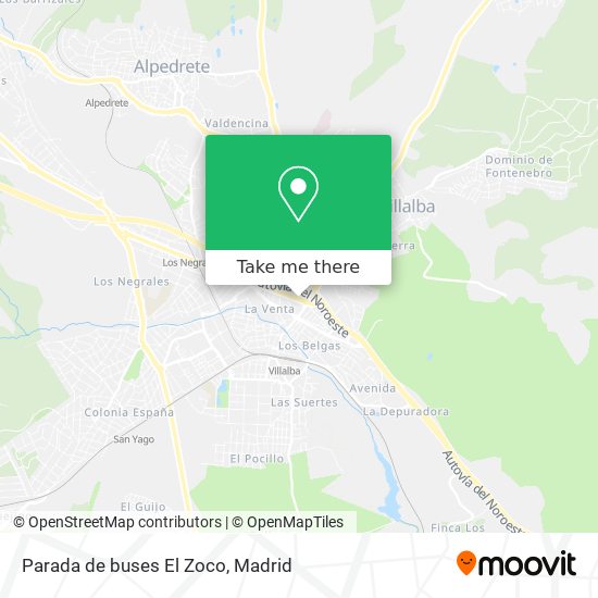 Parada de buses El Zoco map