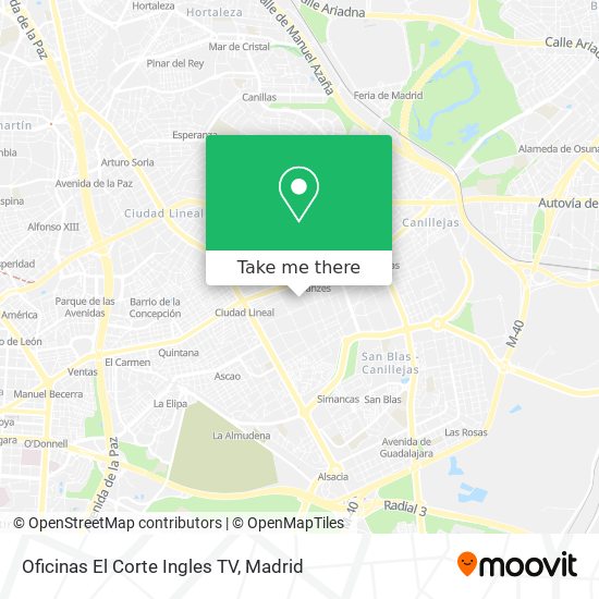 mapa Oficinas El Corte Ingles TV