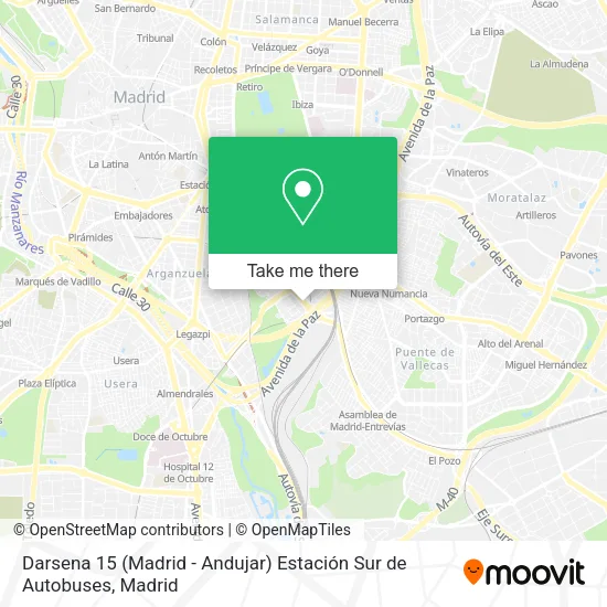 Darsena 15 (Madrid - Andujar) Estación Sur de Autobuses map
