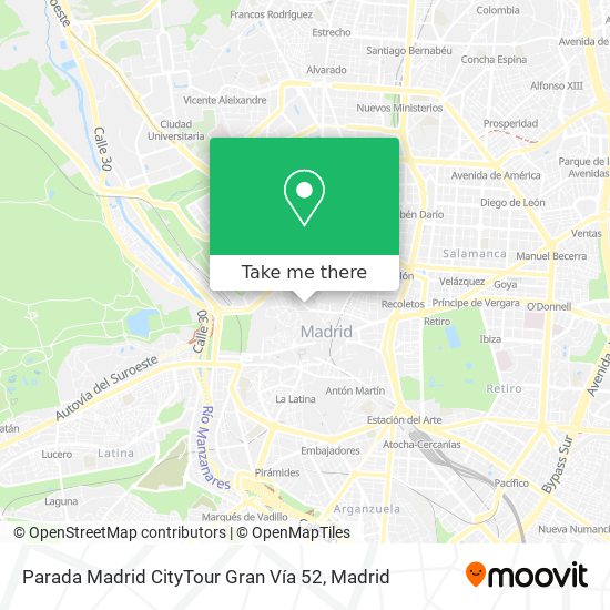 Parada Madrid CityTour Gran Vía 52 map