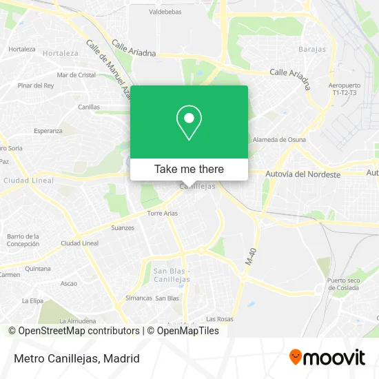 Metro Canillejas map