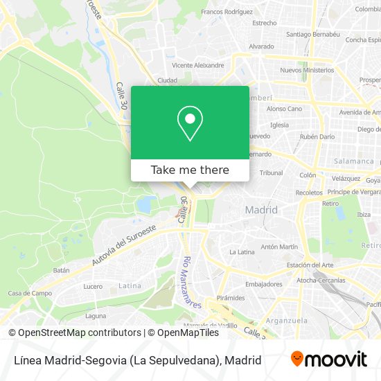 mapa Línea Madrid-Segovia (La Sepulvedana)