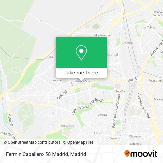 Fermin Caballero 58 Madrid map