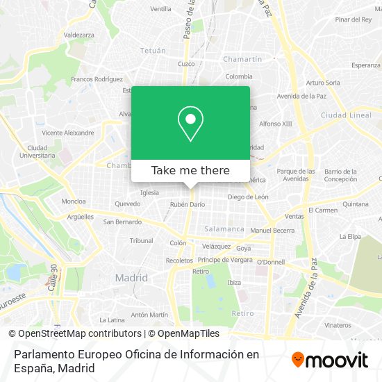 Parlamento Europeo Oficina de Información en España map