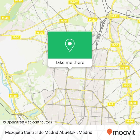 mapa Mezquita Central de Madrid Abu-Bakr