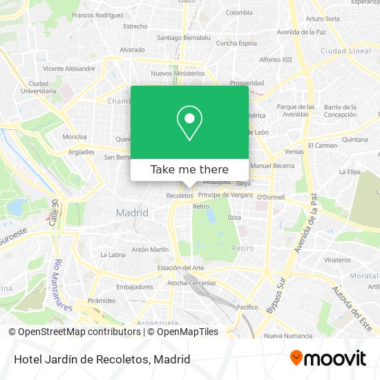 mapa Hotel Jardín de Recoletos