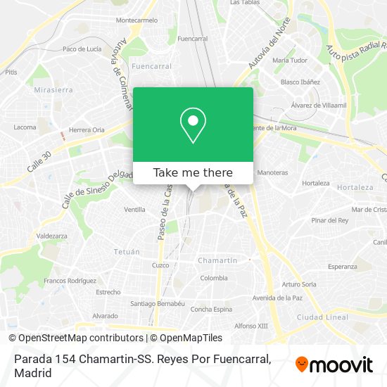 Parada 154 Chamartin-SS. Reyes Por Fuencarral map