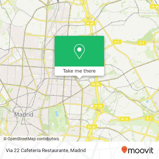 mapa Via 22 Cafetería Restaurante