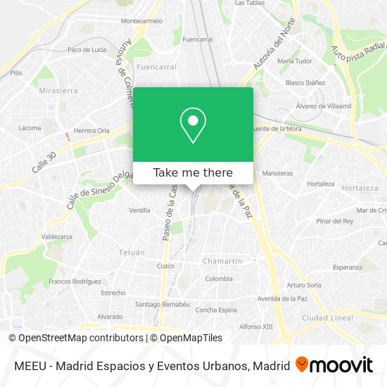 MEEU -  Madrid Espacios y Eventos Urbanos map