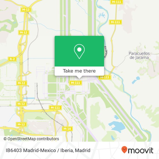 mapa IB6403 Madrid-Mexico / Iberia