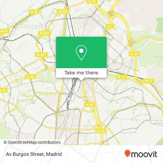Av Burgos Street map