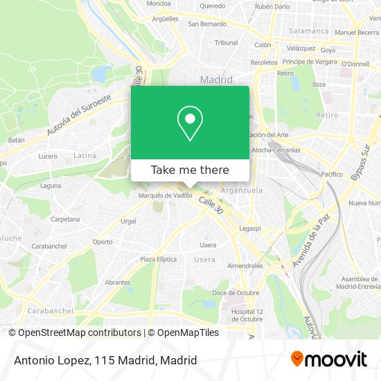 mapa Antonio Lopez, 115 Madrid
