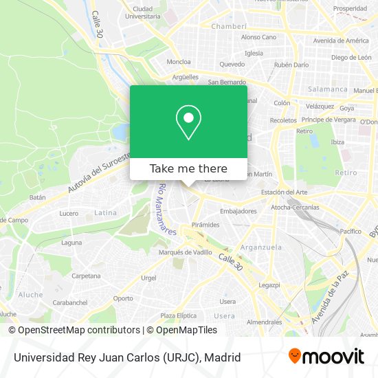 mapa Universidad Rey Juan Carlos (URJC)