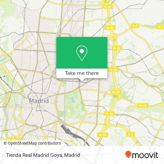 Tienda Real Madrid Goya map