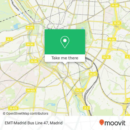 EMT-Madrid Bus Line 47 map