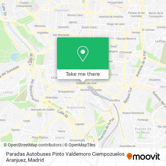 Paradas Autobuses Pinto Valdemoro Ciempozuelos Aranjuez map