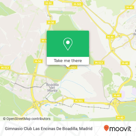 mapa Gimnasio Club Las Encinas De Boadilla