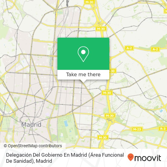 mapa Delegación Del Gobierno En Madrid (Área Funcional De Sanidad)