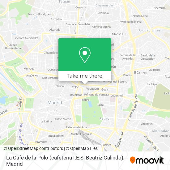 mapa La Cafe de la Polo (cafetería I.E.S. Beatriz Galindo)